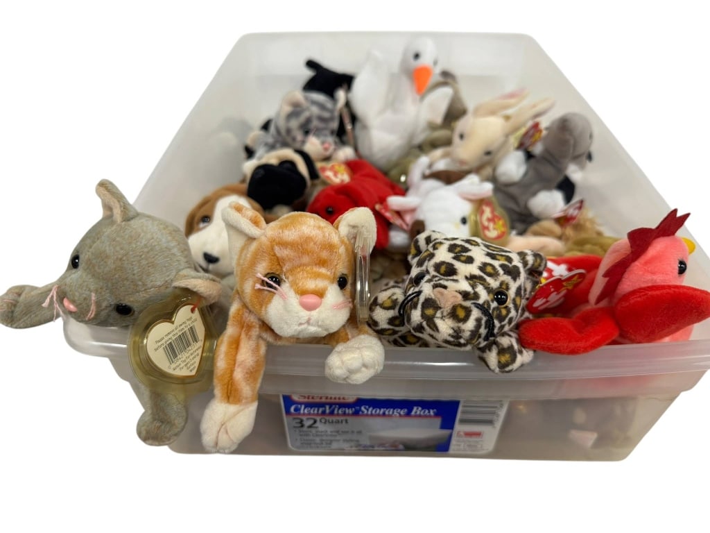 BEANIE BABIES COLLECTION IN STORAGE BIN (1 of 2)
