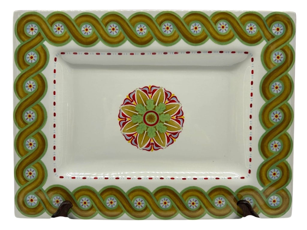 WEEKEND EAST HAMPTON HAND-PAINTED RECTANGULAR SERV - 3