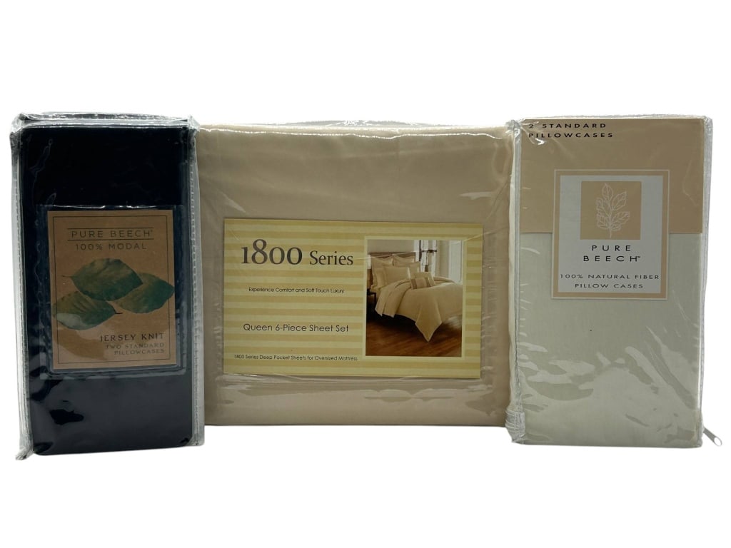 PURE BEECH & 1800 SERIES QUEEN SHEET AND PILLOWCAS (1 of 7)
