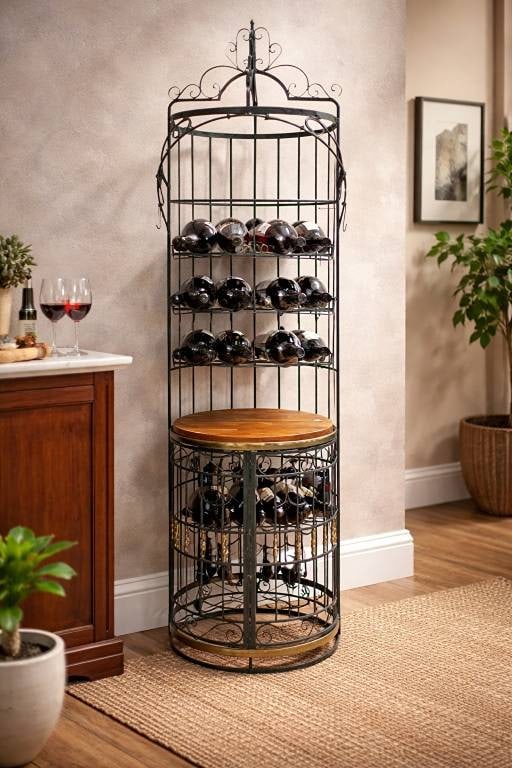 WROUGHT IRON LTD GARDEN ETAGERE / WINE RACK 91" (1 of 10)