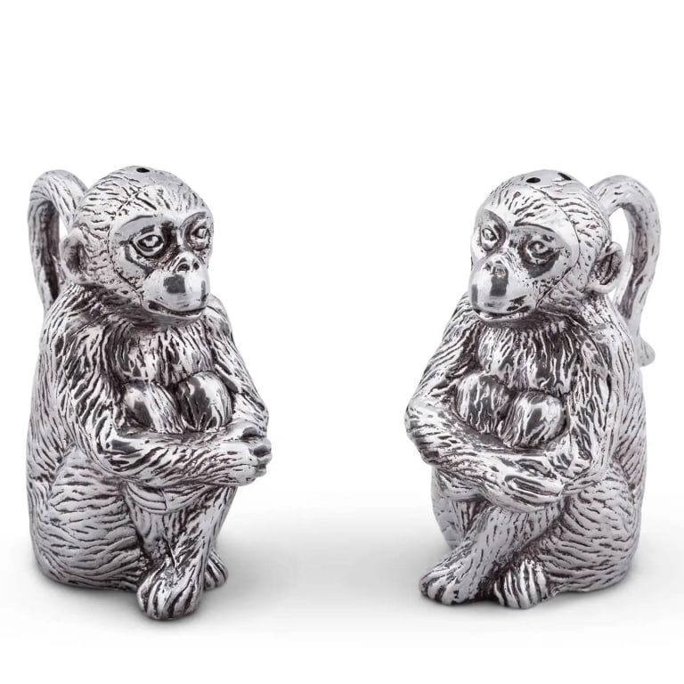 ARTHUR COURT MONKEY SALT AND PEPPER SHAKERS (1 of 2)