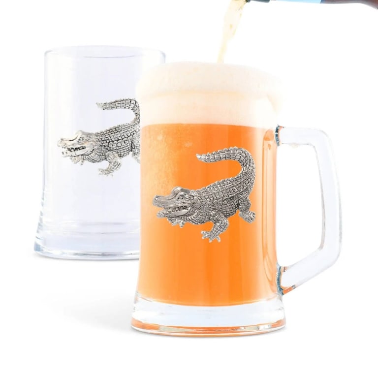 ARTHUR COURT ALLIGATOR BEER MUGS SET OF 2 (1 of 2)