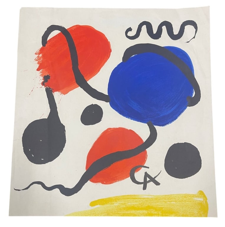 AFTER ALEXANDER CALDER ABSTRACT COLOR PRINT 22" (1 of 3)