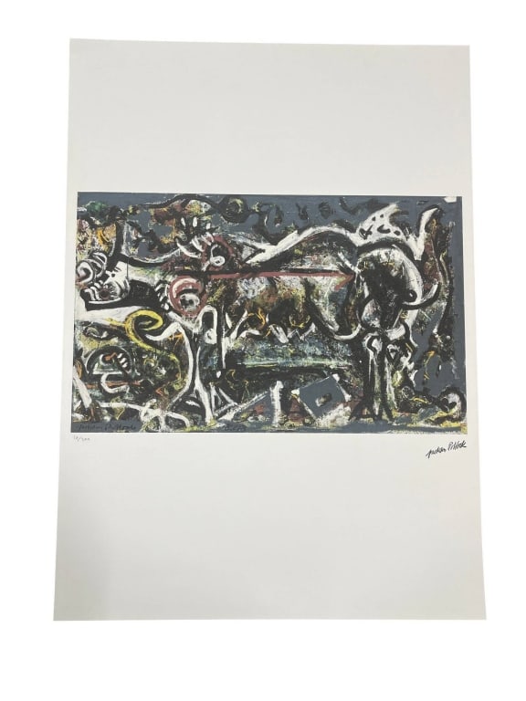 AFTER JACKSON POLLOCK ABSTRACT PRINT 27.5" (1 of 6)