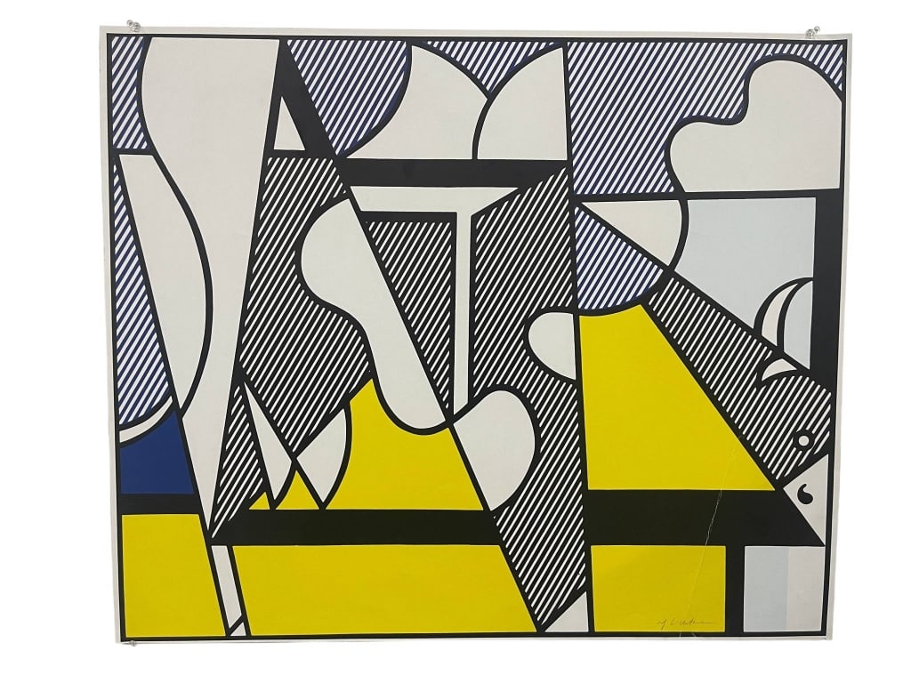 AFTER ROY LICHTENSTEIN STYLE GEOMETRIC PRINT 28" (1 of 3)