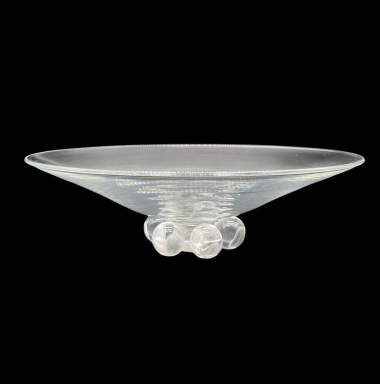 STEUBEN CRYSTAL CENTERPIECE BOWL SIGNED 15" (1 of 6)