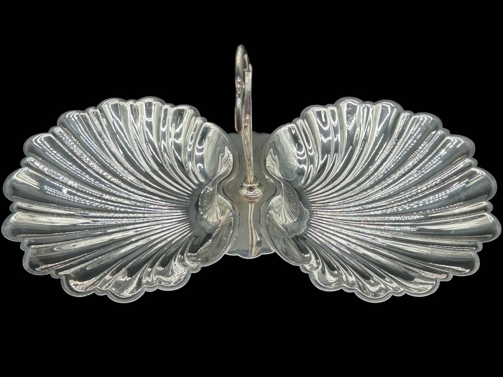 BISSELL PLATE SHEFFIELD DOUBLE SHELL SERVING DISH (1 of 13)