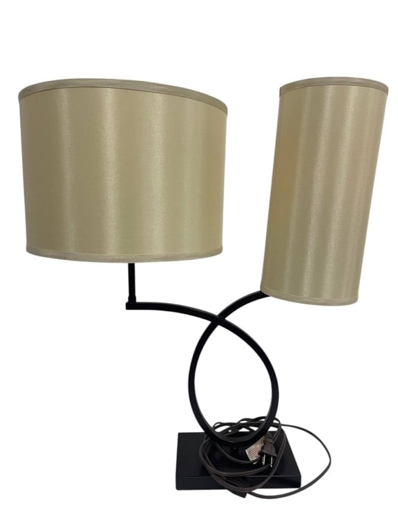 MODERN DOUBLE SHADE TABLE LAMP 24" (1 of 3)
