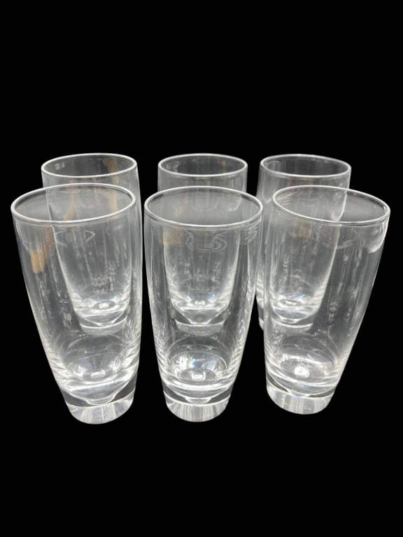 SIGNED STEUBEN CLEAR CRYSTAL HIGHBALL TUMBLERS SET (1 of 4)