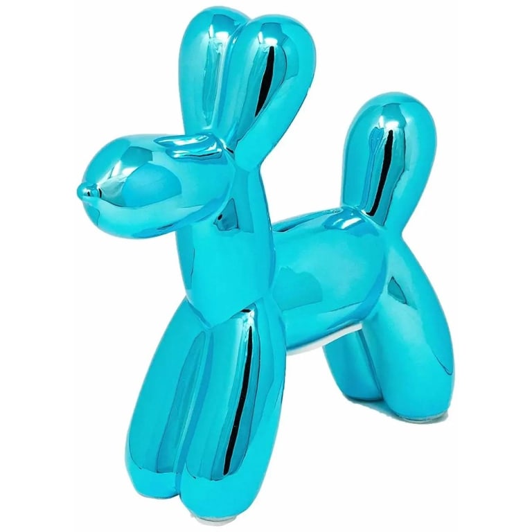 NEW JEFF KOONS INSPIRED DOG SCULPTURE: New Jeff Koons inspired dog culpture in a metallic blue finish. Shipping Available at www.DeJaVuAuctionShipping.com By bidding in this auction you agree that you have read The Terms and conditions of 