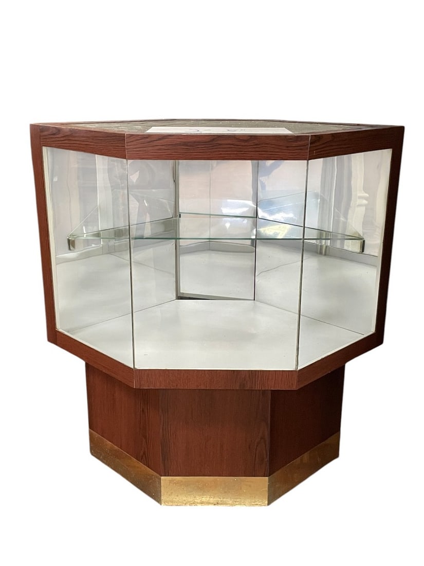 GORGEOUS OCTAGONAL SHAPE GLASS COUNTER SHOWCASE (1 of 7)