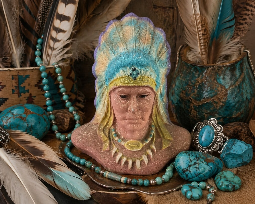 SANDSTONE CREATIONS NATIVE AMERICAN CHIEF BUST (1 of 4)
