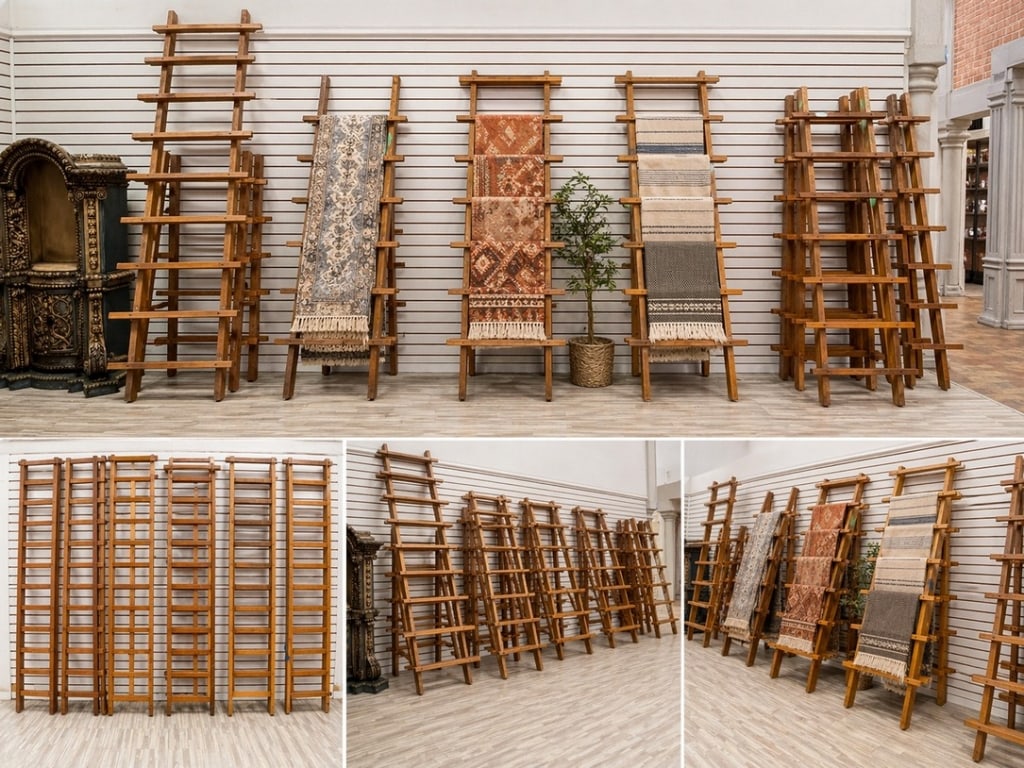 HUGE LOT OF WOODEN RETAIL LADDER RACKS 4 DISPLAY (1 of 15)