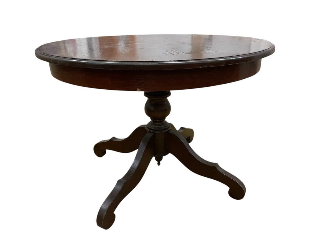 ANTIQUE QUEEN ANNE STYLE FOOTED TABLE MAHOGANY (1 of 11)