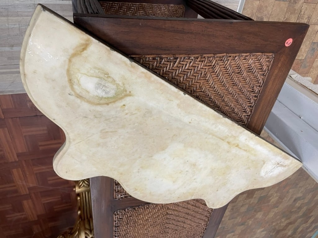 ANTIQUE MARBLE TOP FOR CURVED TABLE - 4