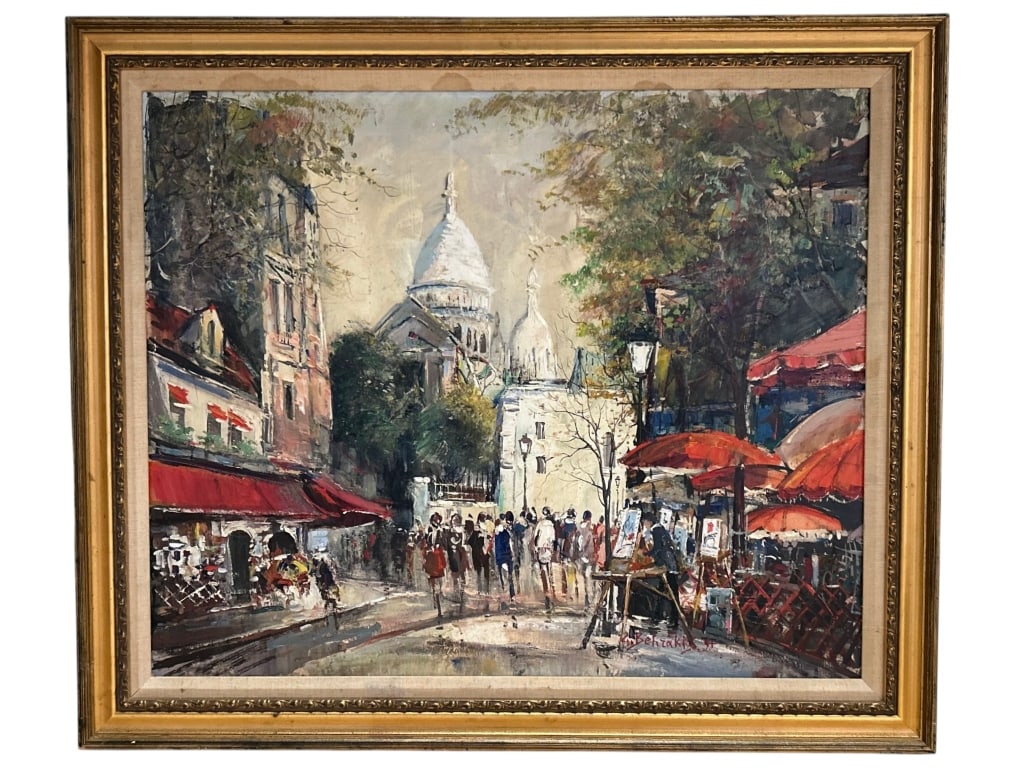 SIGNED B.BEHZAKIS PARIS SACRE-COEUR PAINTING (1 of 8)