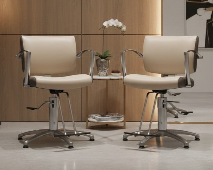 PAIR OF MODERN SALON STYLING CHAIRS HYDRAULIC (1 of 10)