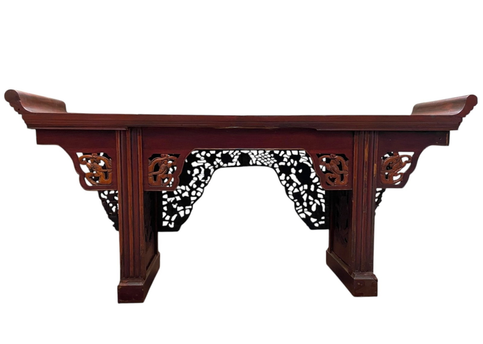 CHINESE CARVED HARDWOOD ALTAR CONSOLE TABLE 81" L (1 of 14)