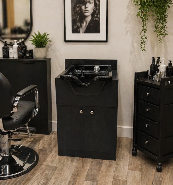 SALON BLACK SHAMPOO SINK BEAUTIFUL BARBER SHOP CLN (1 of 13)