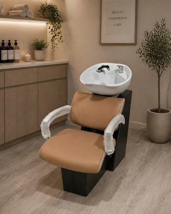 CARAMEL ALL IN ONE SINK & SHAMPOO CHAIR FOR SALON (1 of 10)