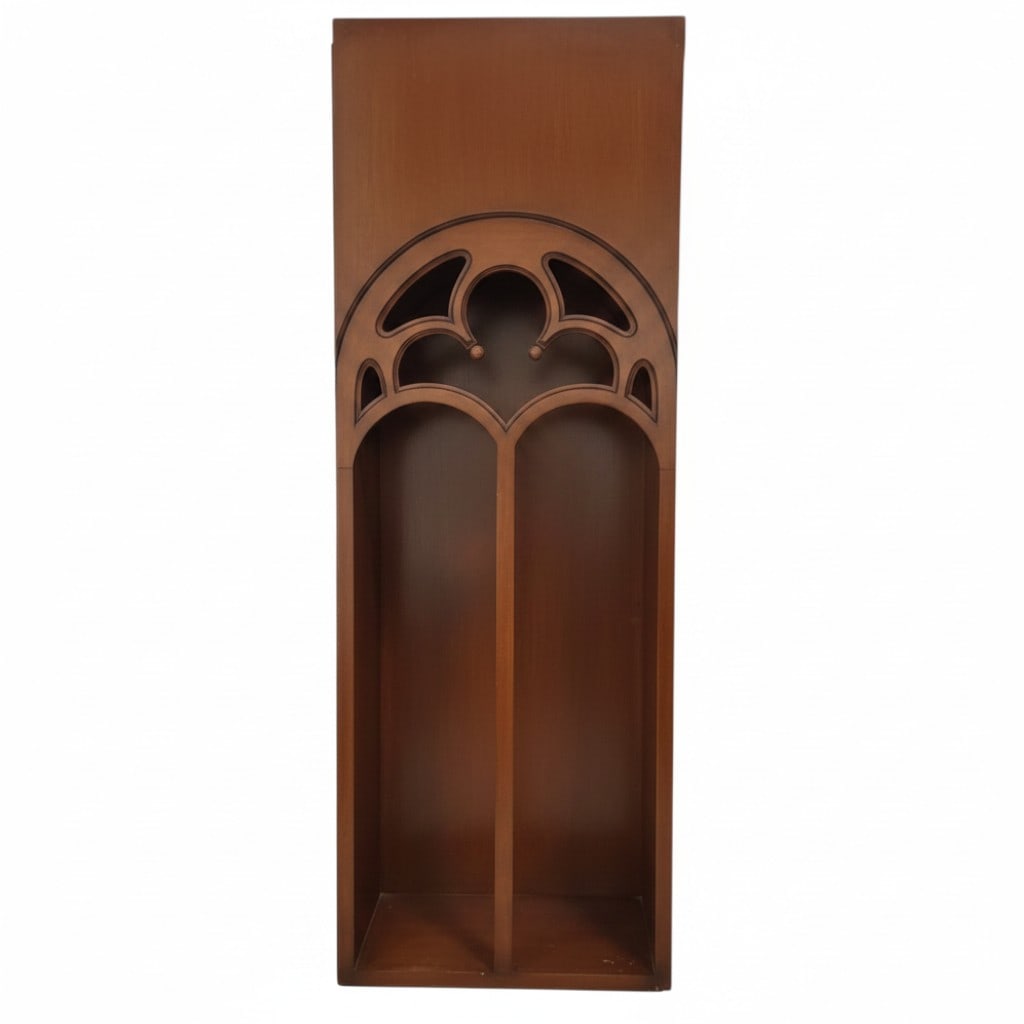 VINTAGE GOTHIC STYLE WOOD WALL CURIO DISPLAY (1 of 6)