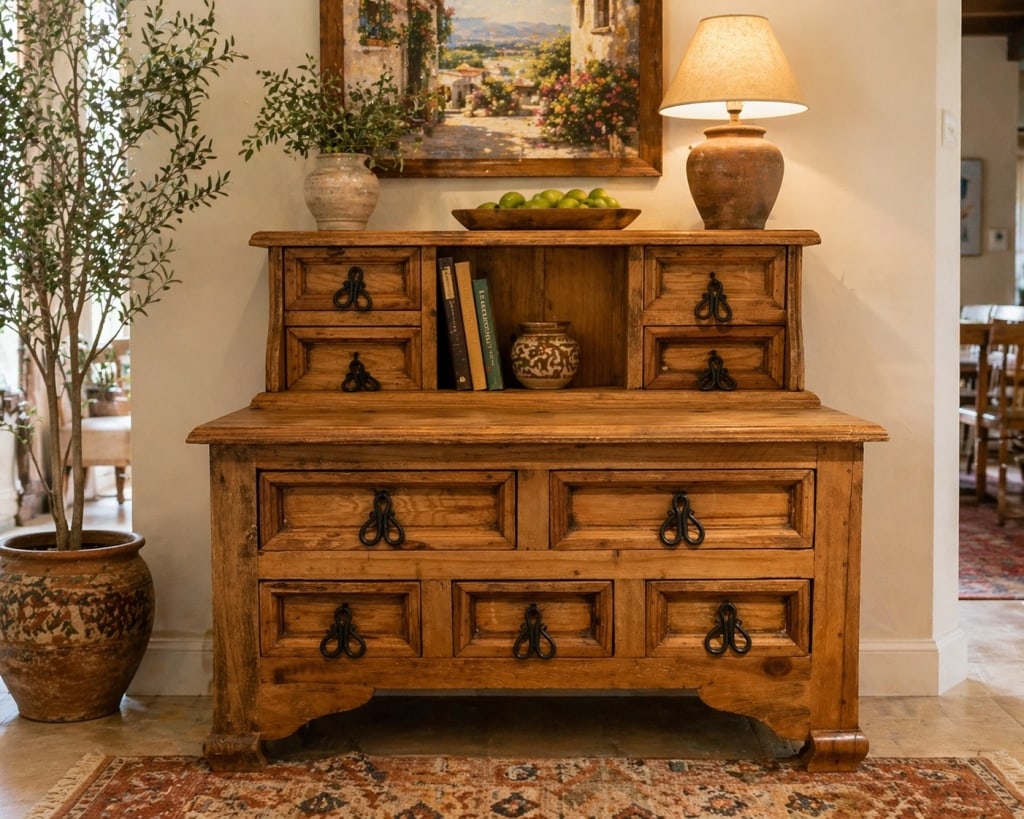 VTG SPANISH REVIVAL SW STYLE RUSTIC XL SIDEBOARD (1 of 7)