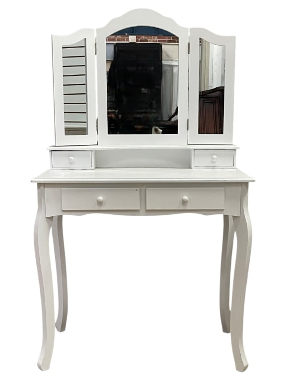 FRENCH PROVINCIAL VANITY TABLE TRIPLE MIRROR 54" (1 of 13)