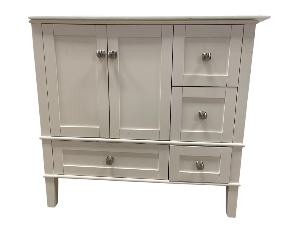 WHITE BATHROOM VANITY WITH SINK & STORAGE 36" (1 of 13)