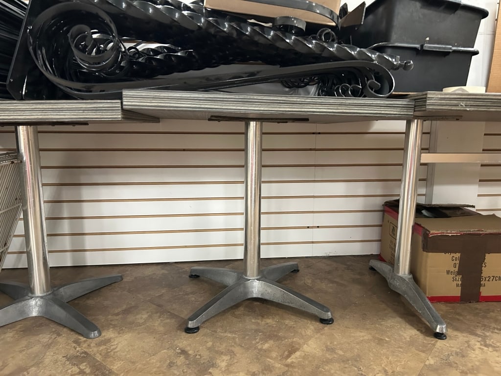 LOT OF 3 METAL BASE DELI TABLES (1 of 16)