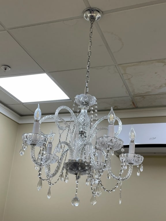 46" HANGING CRYSTAL CHANDELIER 24 PARK (1 of 6)