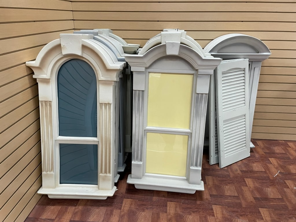 LOT OF 12 FACADE WINDOWS AND SHUTTERS: Located in Delray- By Appointment Pickup May 16th 12-5- NOT at DeJaVu Showroom!! ** THIS LOT IS OFFSITE PICK UP - THESE ITEMS WILL BE FOR PICK UP IN DELRAY BEACH, FLORIDA ONLY ON DESIGNATED DAYS, PLEA