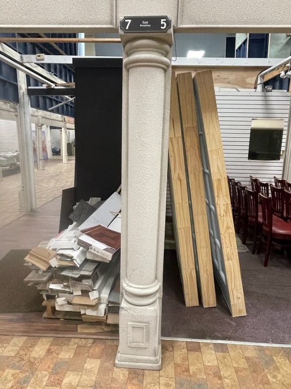 SINGLE FAUX STONE INDOOR CITY COLUMN 5 7 E BROADWY: Located in Delray- By Appointment Pickup May 16th 12-5- NOT at DeJaVu Showroom!! ** THIS LOT IS OFFSITE PICK UP - THESE ITEMS WILL BE FOR PICK UP IN DELRAY BEACH, FLORIDA ONLY ON DESIGNATED DAYS, PLEA
