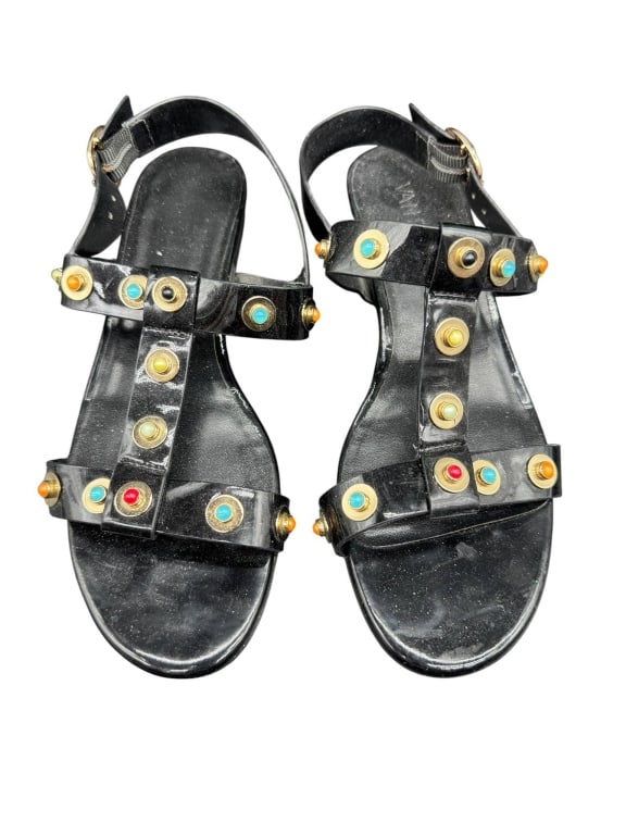 BLACK STUDDED SANDALS WITH COLOR ACCENTS (1 of 3)