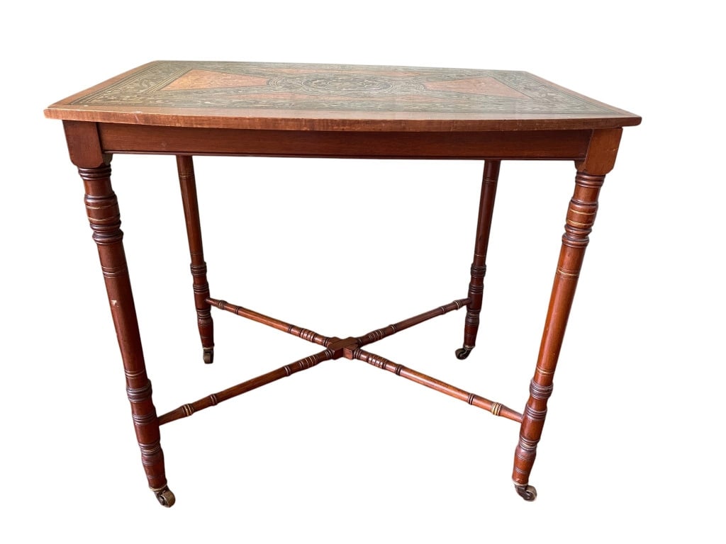 DECORATIVE WRITING TABLE WITH TURNED LEGS 29.5" (1 of 7)