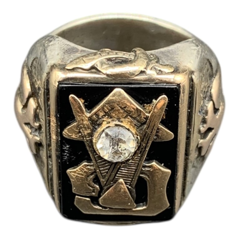 STERLING SILVER MASONIC RING 8.5 (1 of 9)