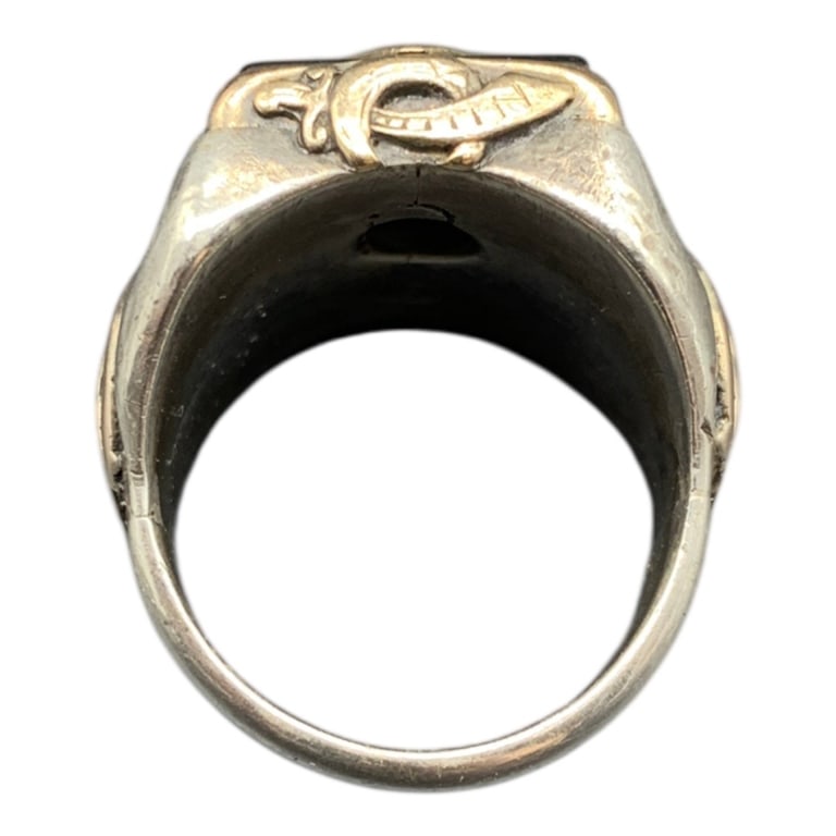 STERLING SILVER MASONIC RING 8.5 - 2
