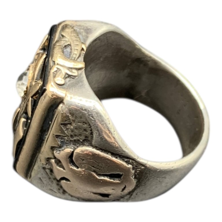 STERLING SILVER MASONIC RING 8.5 - 3