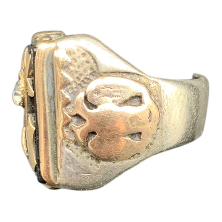 STERLING SILVER MASONIC RING 8.5 - 6