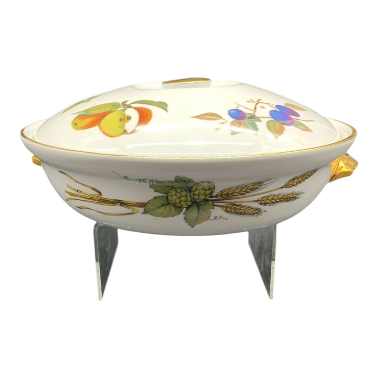 ROYAL WORCESTER FINE PORCELAIN COVERED BOWL 10" (1 of 8)