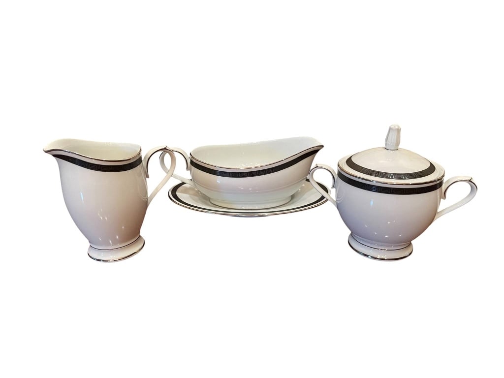 NORITAKE HORIZON COVERED GRAVY BOAT SET (1 of 6)
