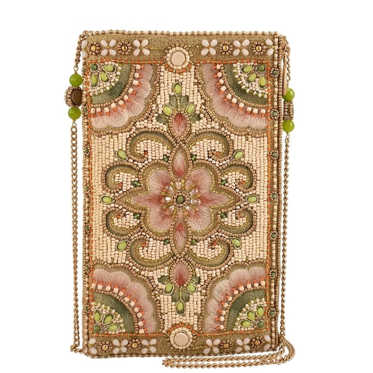 NEW MARY FRANCES GENTLE TOUCH BAG: Romantic and timeless, this beaded crossbody features soft florals and intricate patterns in warm, earthy and neutral tones. Delicate beadwork with a hint of sparkle adds vintage-inspired appeal to th