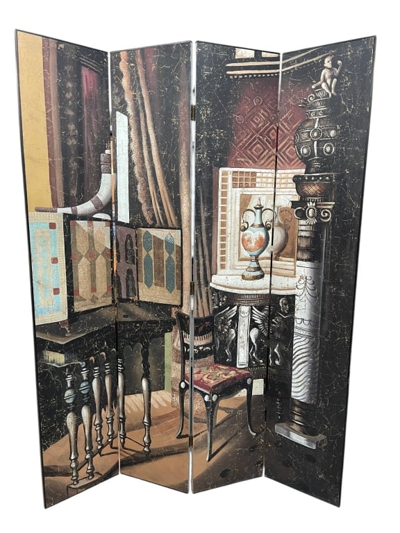 FOUR PANEL DECORATIVE ROOM DIVIDER 83" (1 of 7)