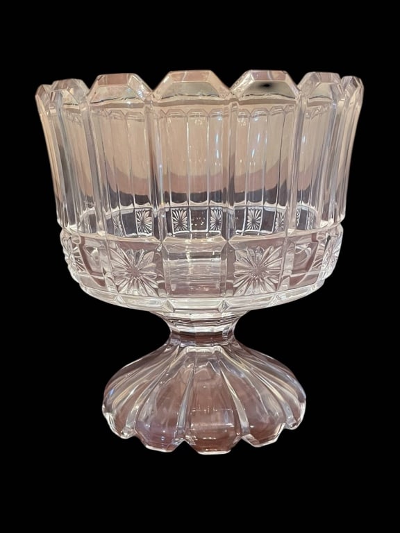 SHANNON CRYSTAL 24% LEAD PEDESTAL BOWL SLOVAKIA 8" (1 of 6)