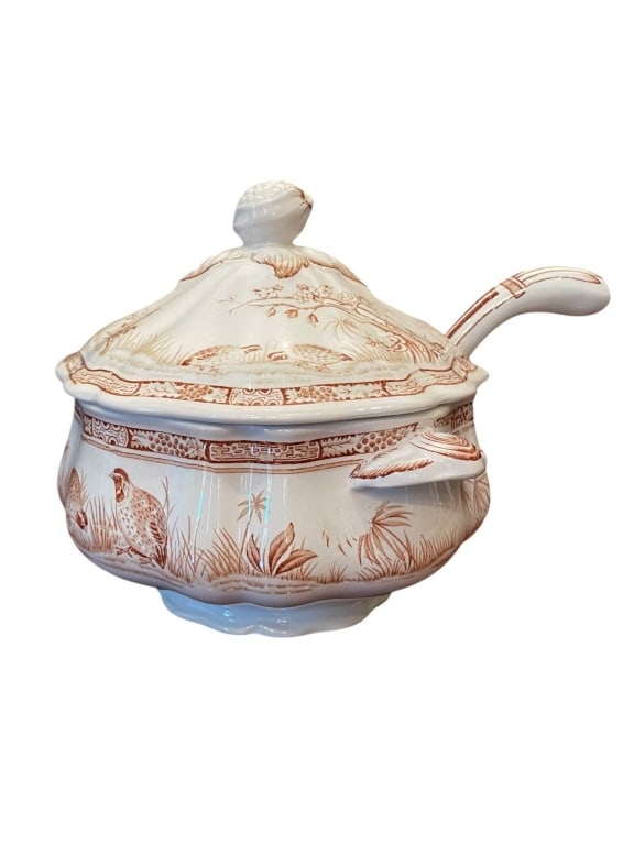 FURNIVALS QUAIL SOUP TUREEN SET ENGLAND 5" (1 of 6)