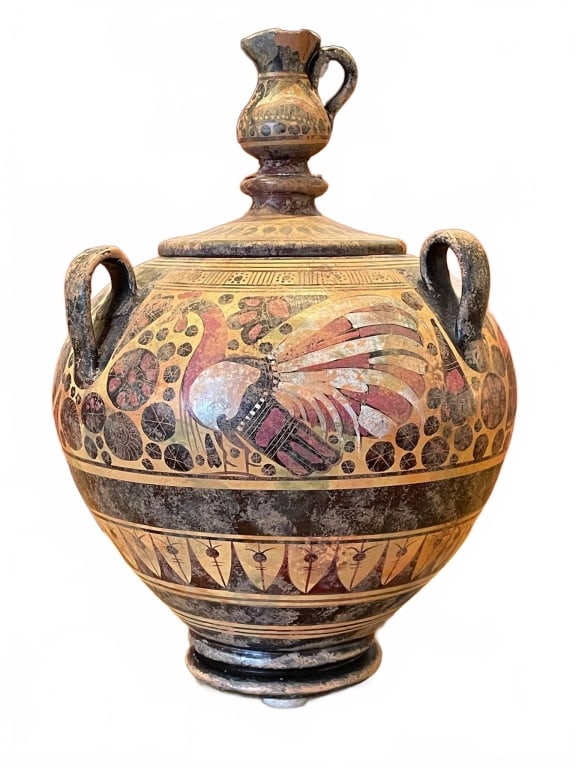 HAND PAINTED CORINTHIAN PERIOD VASE COPY 12" (1 of 10)