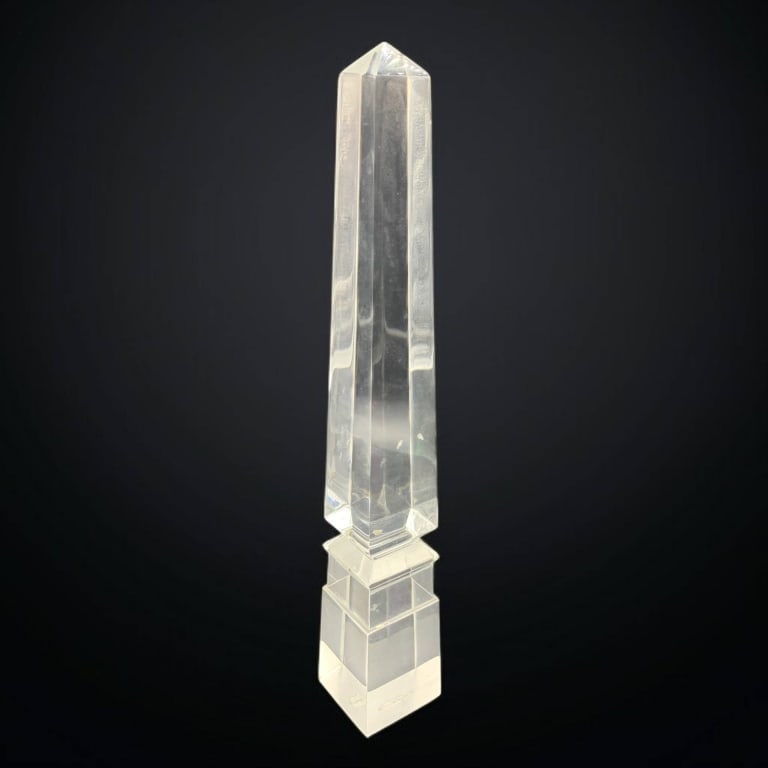 GEORGE BULLOIS HANDCRAFTED LUCITE OBELISK 17" (1 of 5)