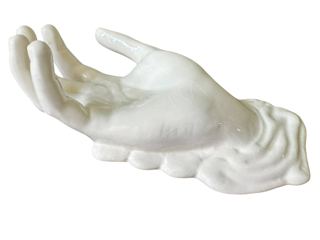 WHITE PORCELAIN MELTING HAND SCULPTURE (1 of 4)