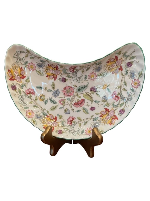 MINTON HADDON HALL BONE CHINA CRESCENT DISH 7.5" (1 of 6)