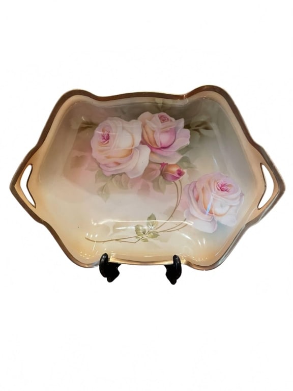 VINTAGE PORCELAIN HANDPAINTED BAVARIA ROSE FLORAL (1 of 6)