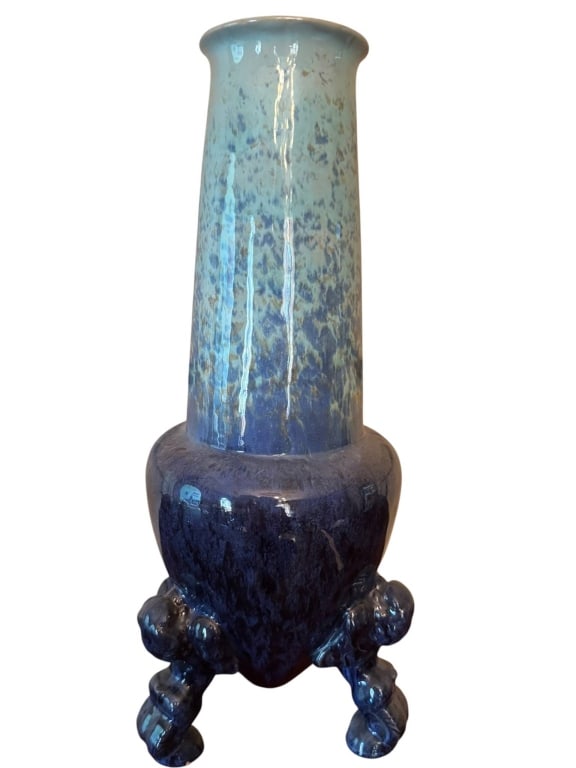 GLAZED CERAMIC TRIPOD VASE 15 INCHES TALL (1 of 5)